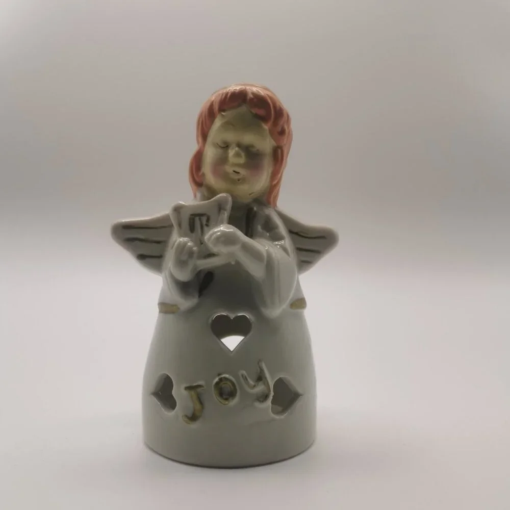Vintage Pottery Angel 'Joy' Candle Holder -Table‎ Decor -5